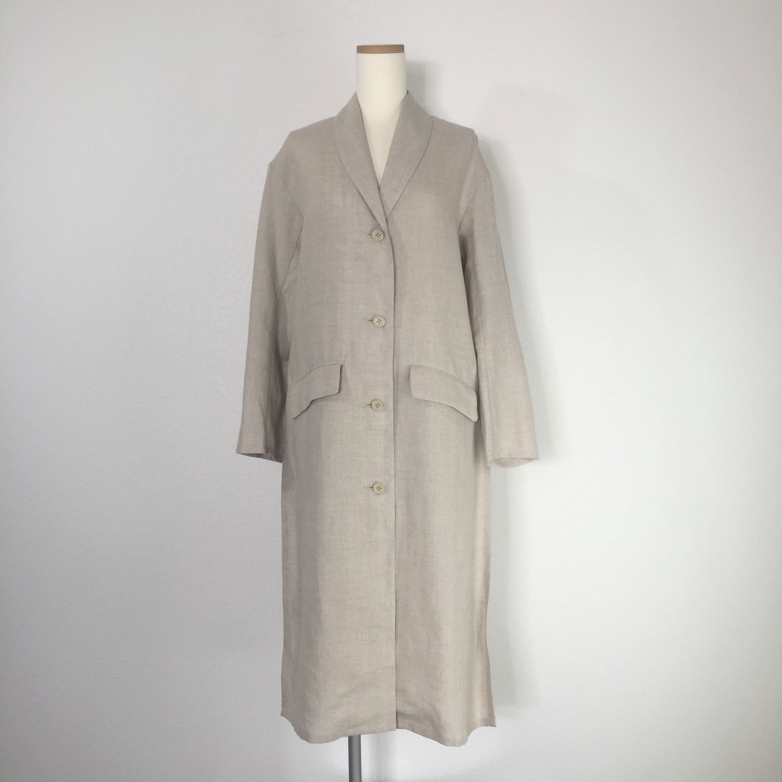 CHEVRE シェーブル　リネン アトリエコート　ジャケットロングコート 生成り CHEVRE シェーブル Long Coat Linen リネン ロングコート ジャケット