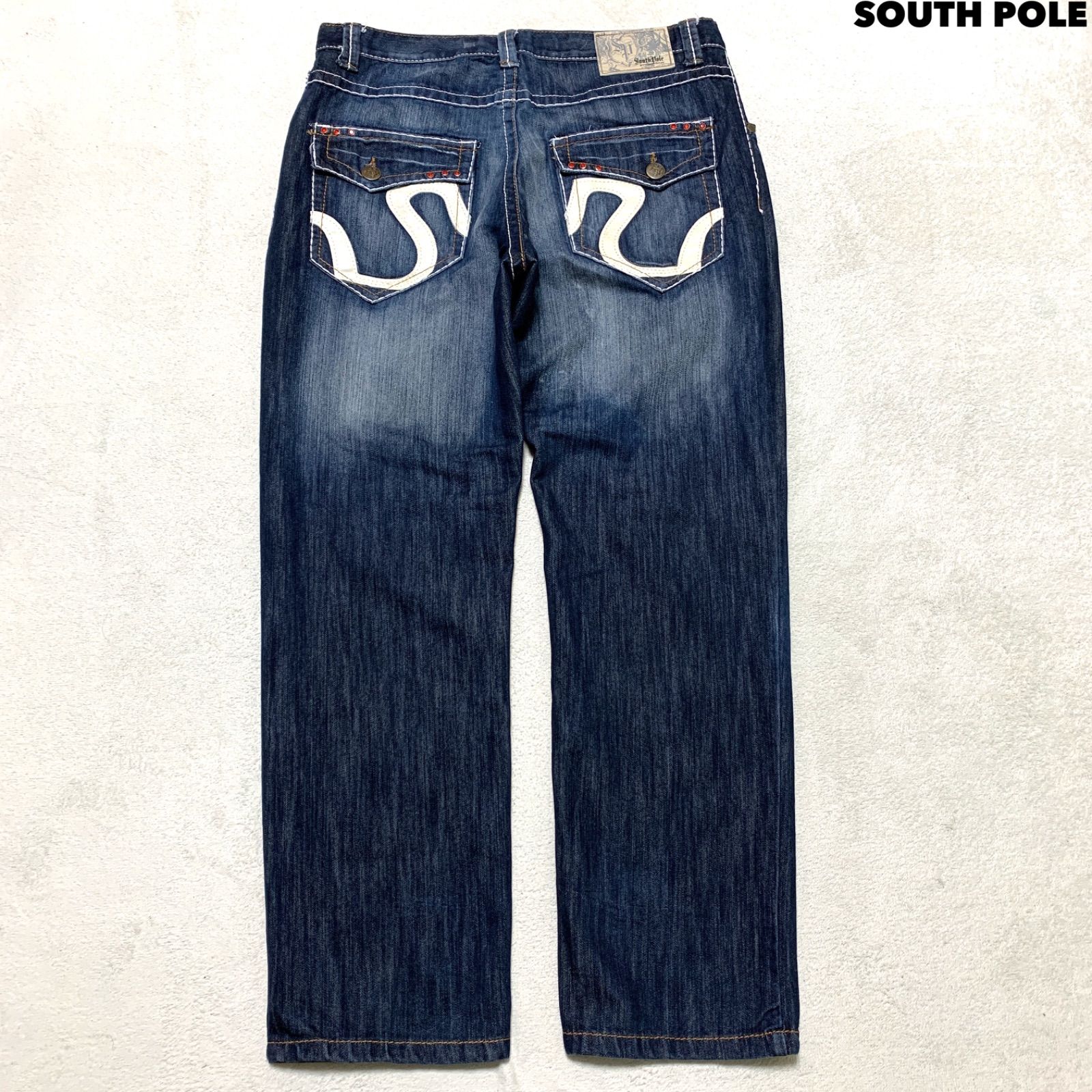 SOUTH POLE デニムパンツ ジーパン ジーンズ ワイド バギー フラップ