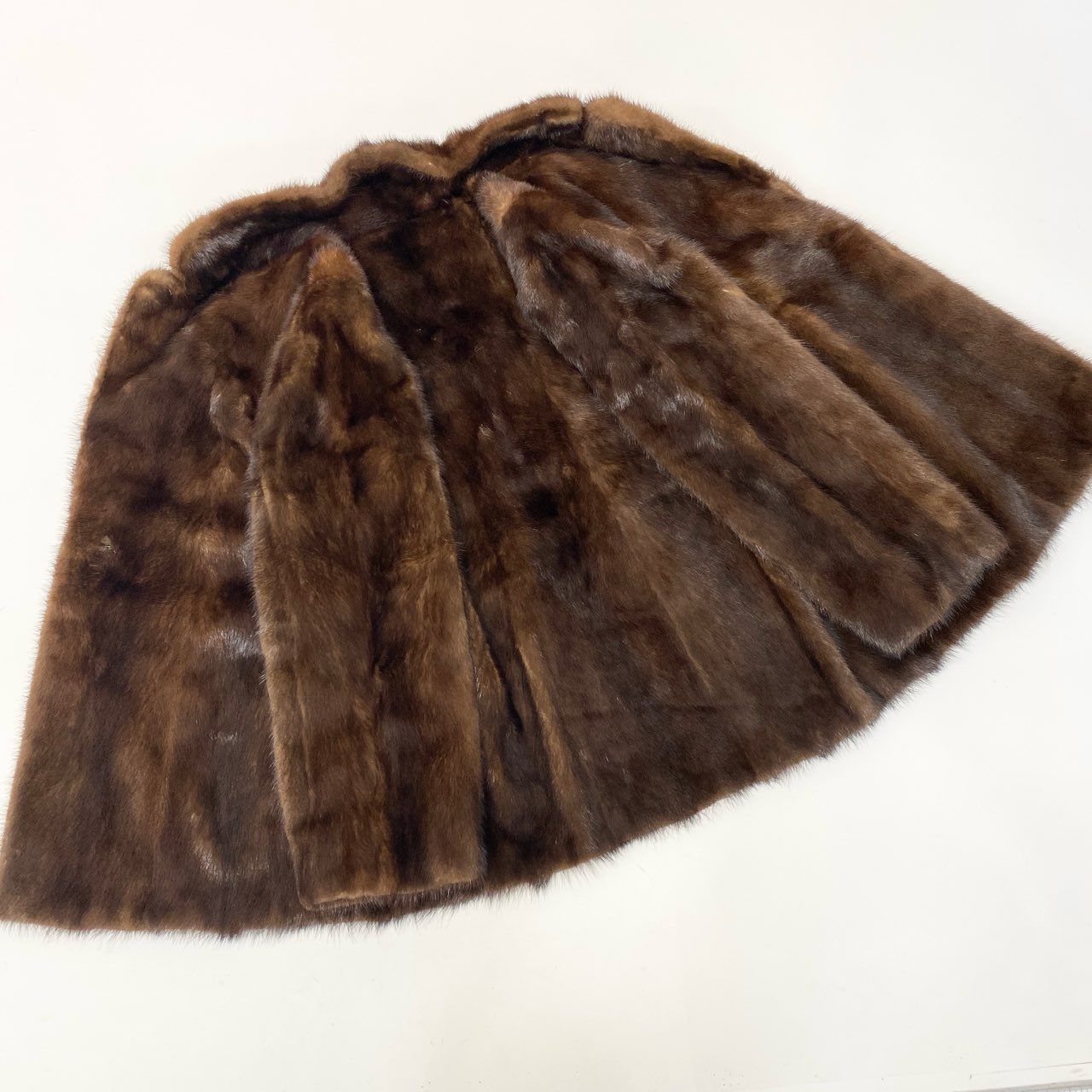 86c4 パステルミンク ファーコート サイズ15 ブラウン 本毛皮 Pastel