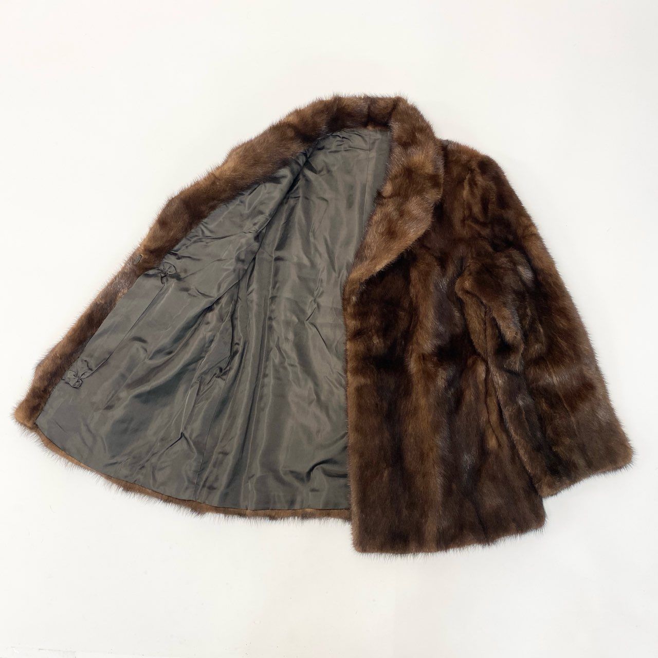 86c4 パステルミンク ファーコート サイズ15 ブラウン 本毛皮 Pastel