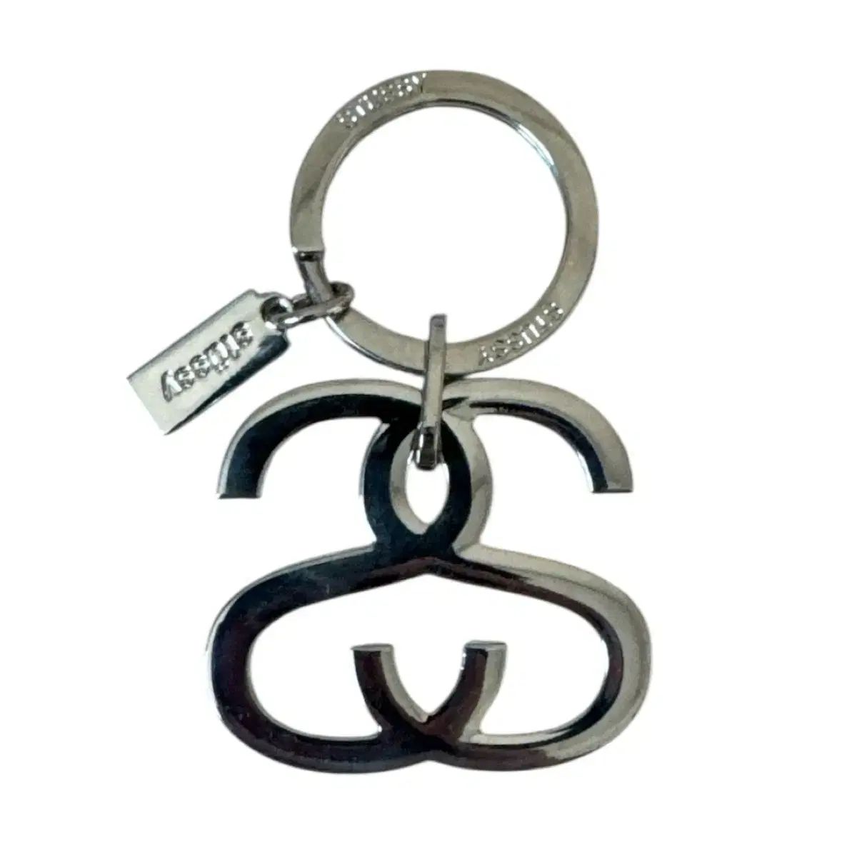 STUSSY ダブルS キーホルダー シルバーメタル - メルカリ