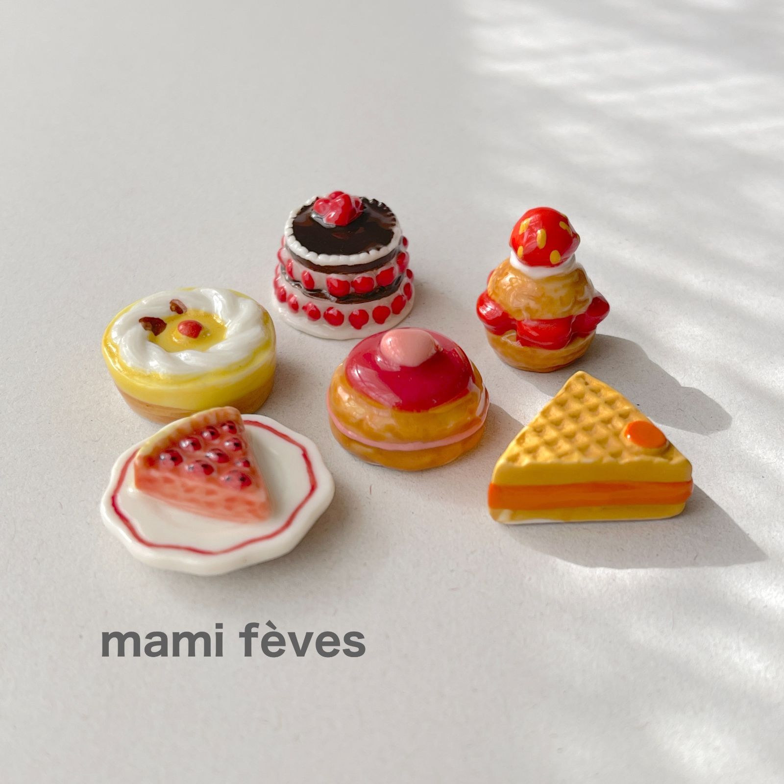 フェーヴ スイーツ② 6個 ケーキ フランス フェーブ ミニチュア陶器 s