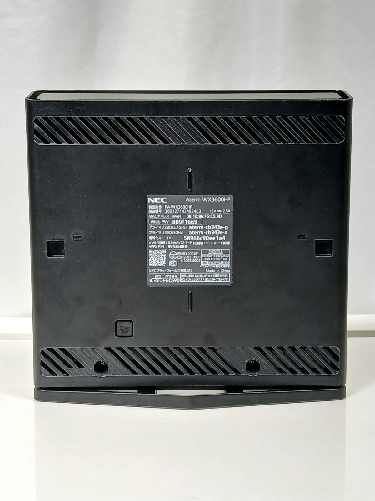 WX3600HP Wi-Fi 本体 ジャンク NEC WX3600HP Aterm 無線LANルーター