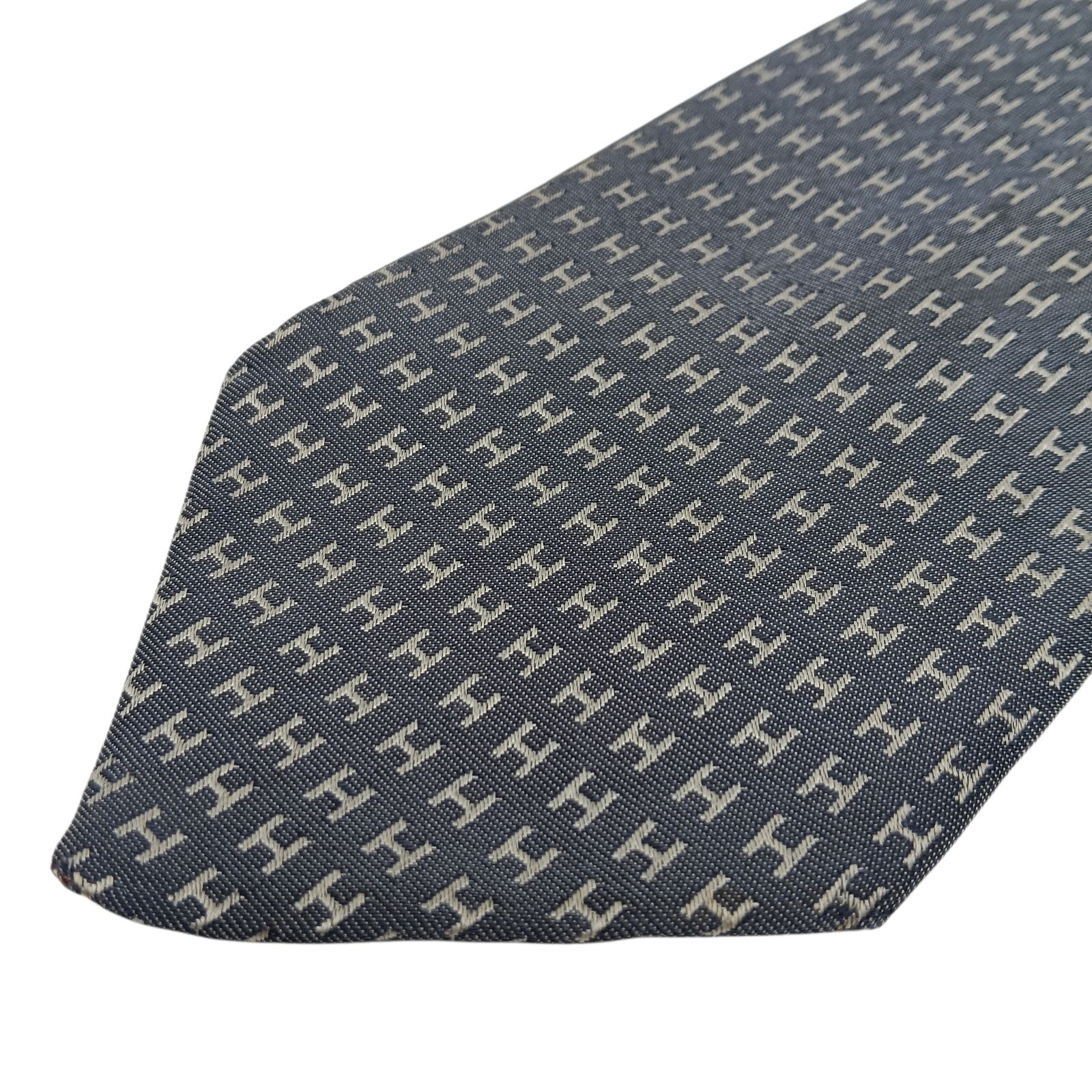 HERMES エルメス ネクタイ H柄 ファソネ ジャガード H シルク H織り