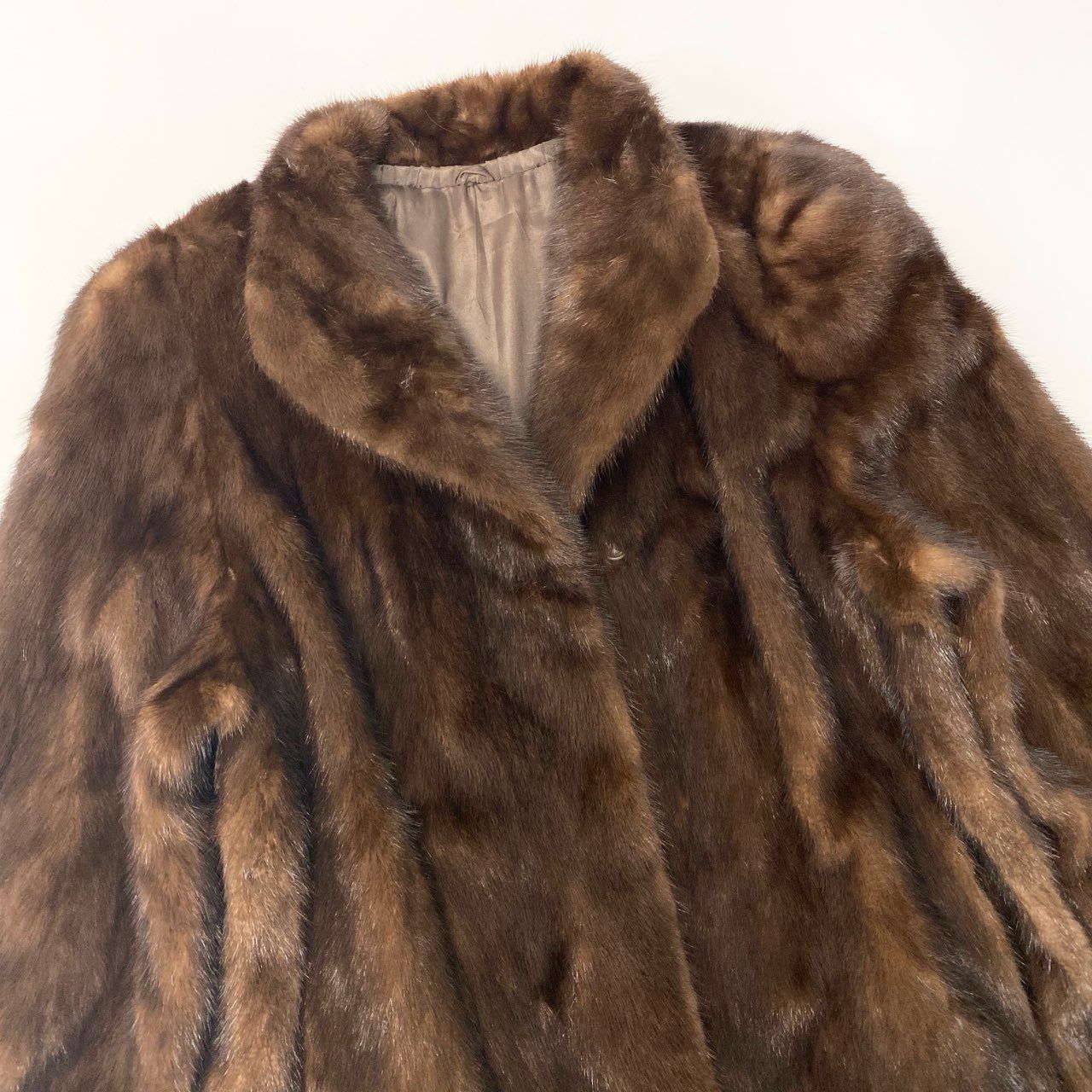 87c4 OSFUR デミバフミンク ファーコート サイズF ブラウン 本毛皮