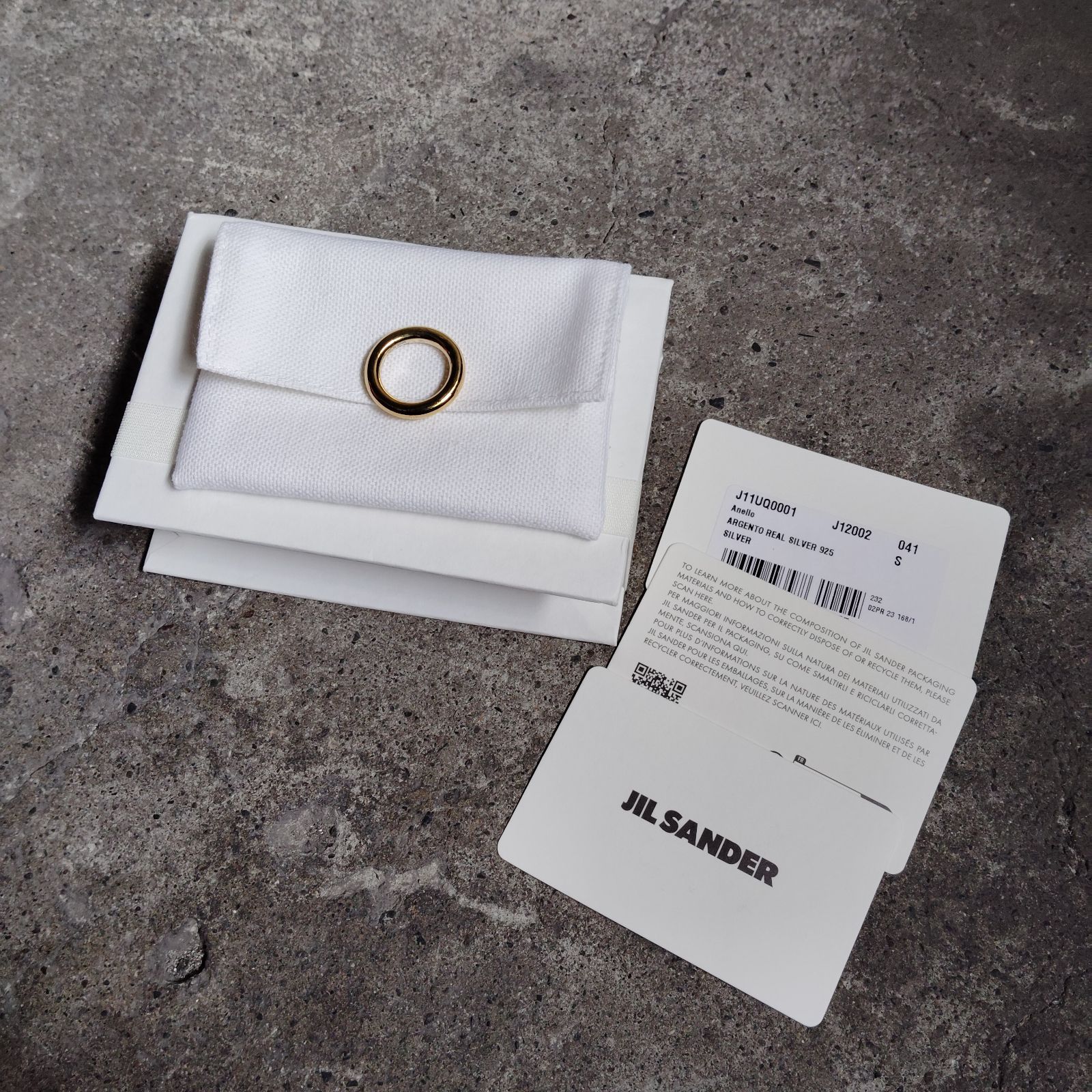 JIL SANDER CLASSIC RING S ゴールド ジルサンダー リング ARGENTO 