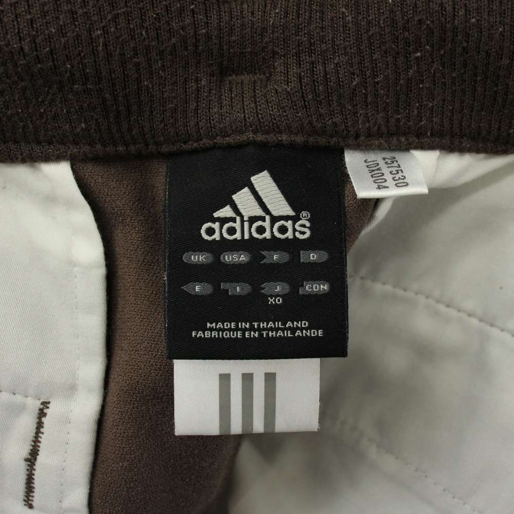 アディダス adidas パンツ ストレート サイドライン ロゴ 刺繍 XO 茶色