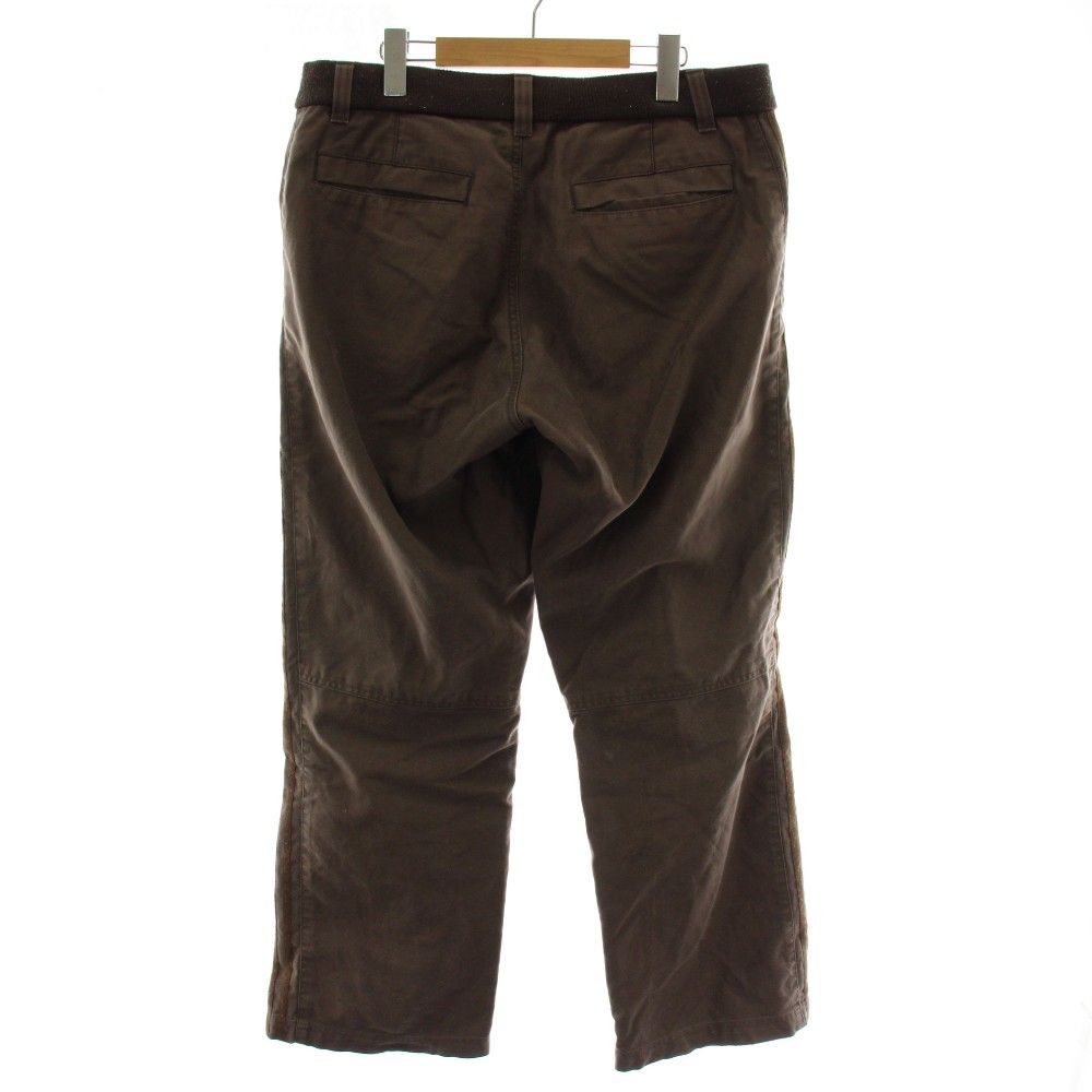 アディダス adidas パンツ ストレート サイドライン ロゴ 刺繍 XO 茶色