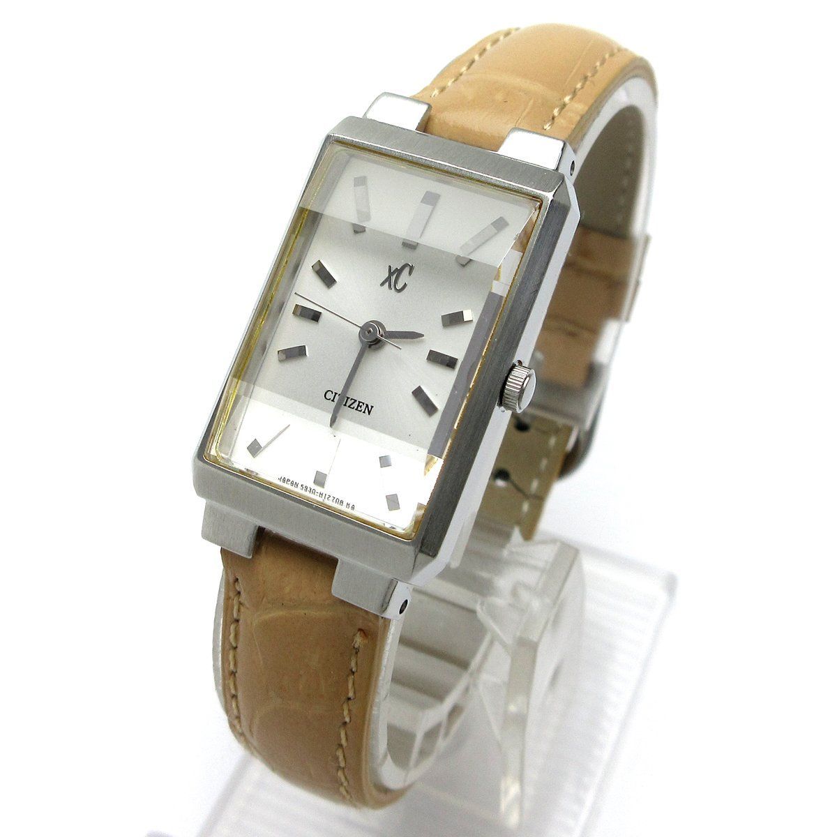 CITIZEN シチズン クロスシー XC レディース 革 シルバー カットガラス 