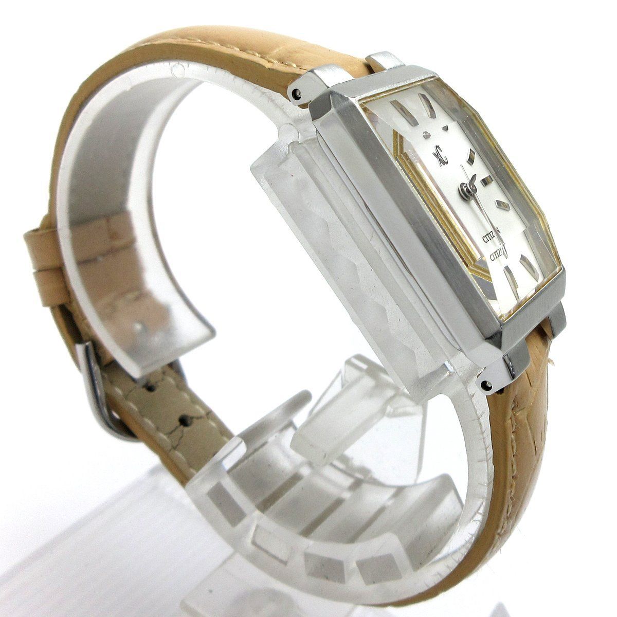 CITIZEN シチズン クロスシー XC レディース 革 シルバー カットガラス