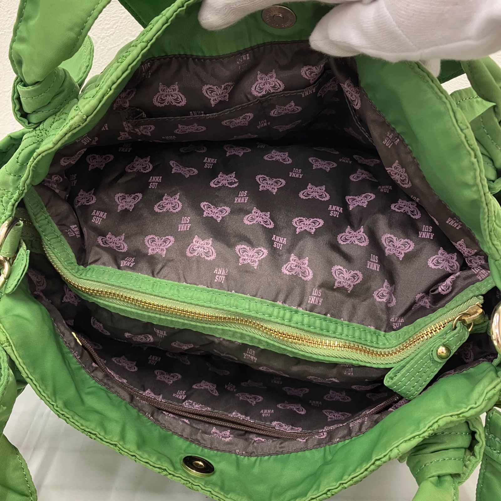 402 ANNA SUI アナスイ トートバッグ 2way ショルダーバッグ 蝶々