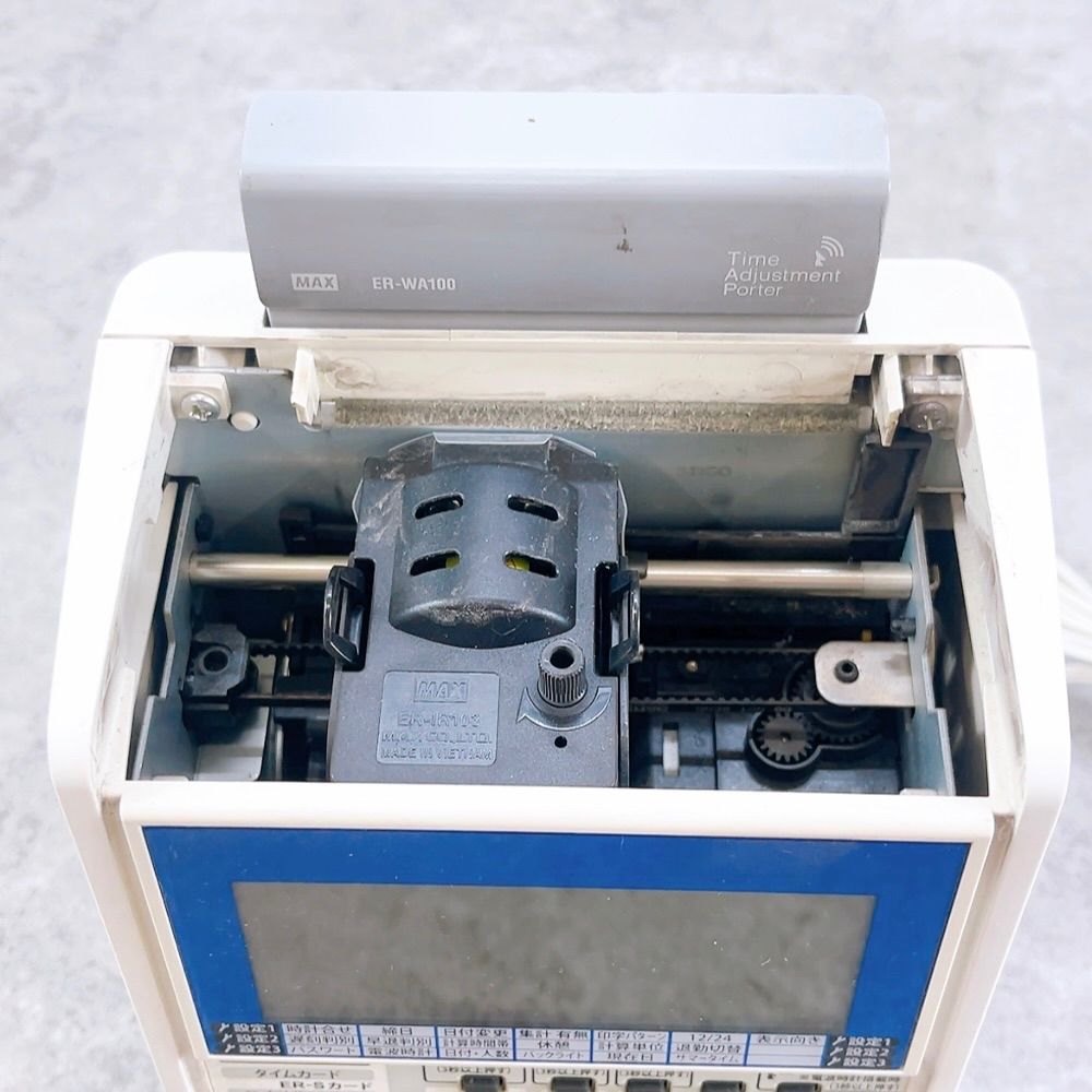 H-1087 MAX タイムレコーダー ER-110S5CW ブルー 動作品 勤怠管理