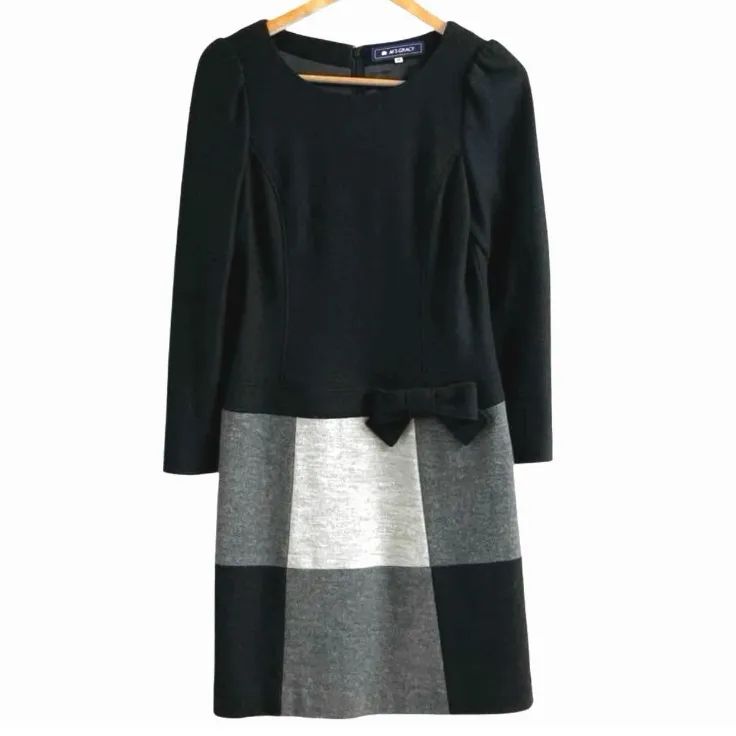 M'S GRACY エムズグレイシー リボン Aライン ウール ワンピース 40