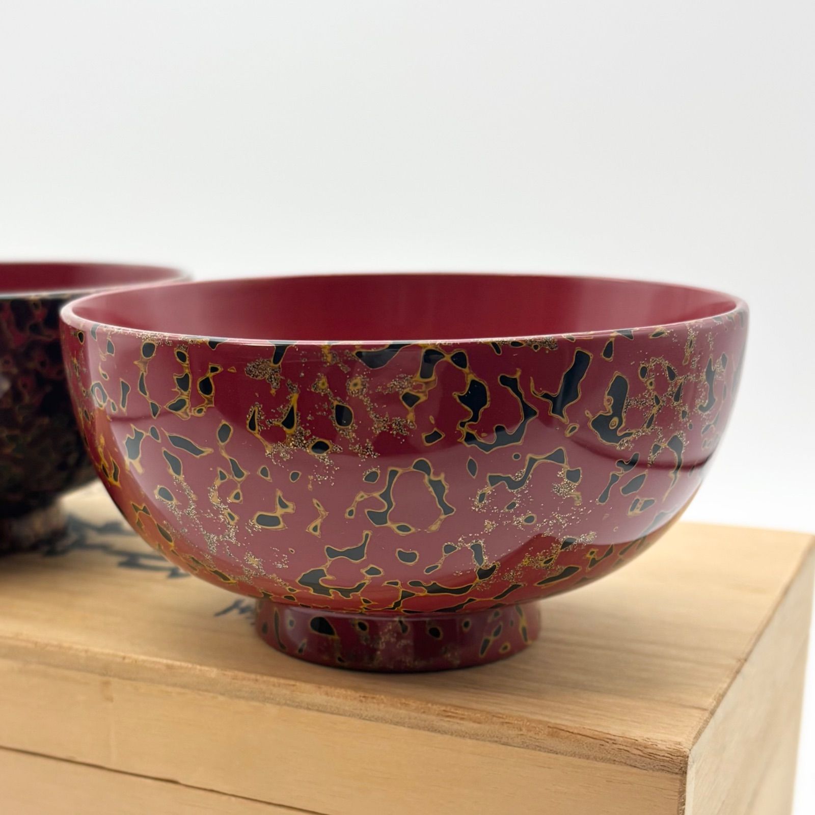 津軽塗】 唐塗 ペア椀・ペア箸 セット（☆箸は訳あり）伝統工芸品 天然