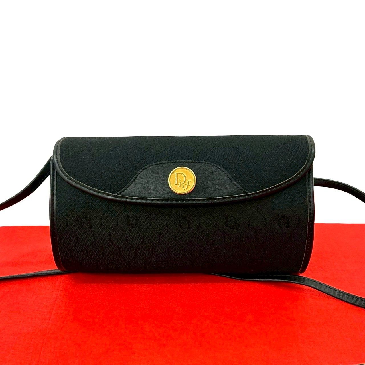 極 美品 Christian Dior クリスチャンディオール ロゴ 金具 ハニカム