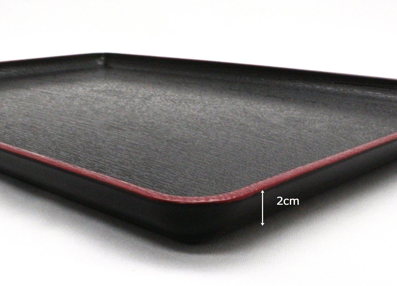 特価商品】イシダ(Ishida) 日本製 お盆 えびす 黒天朱 尺4寸 トレイ