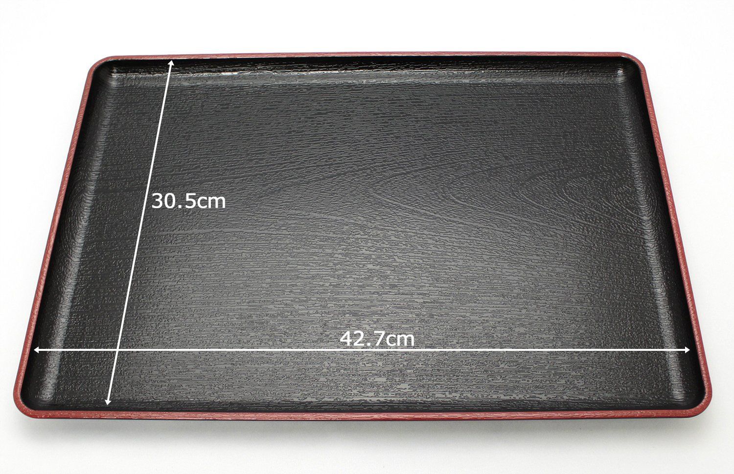 特価商品】イシダ(Ishida) 日本製 お盆 えびす 黒天朱 尺4寸 トレイ