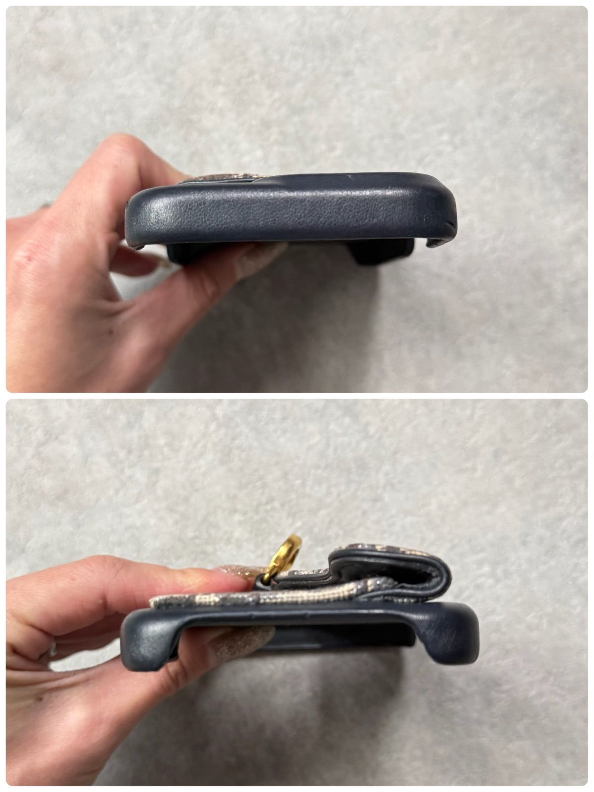 Dior iPhone15Pro ケース オブリーク サドル 紺 - メルカリ