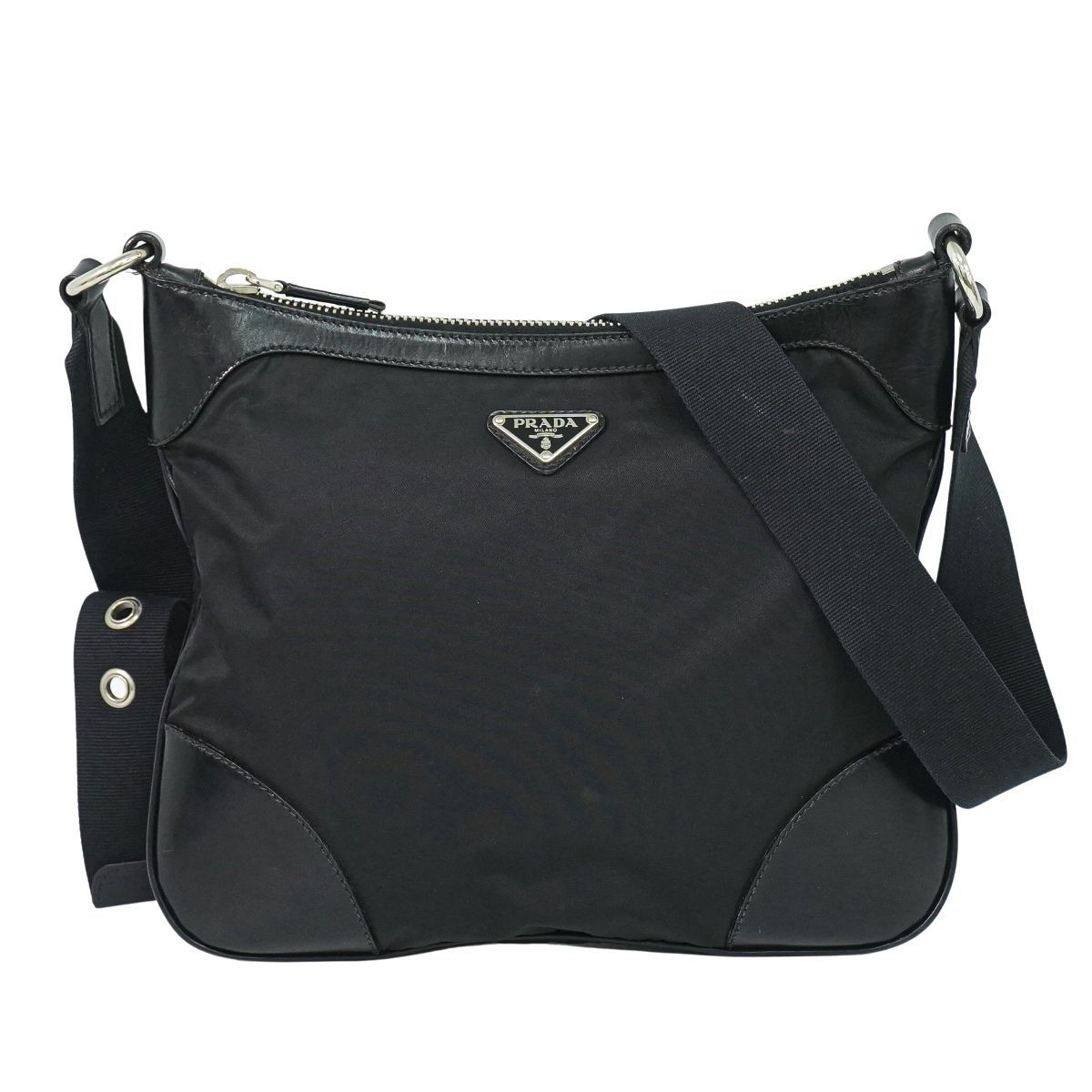 本物 プラダ PRADA ナイロン ショルダーバッグ ポシェット ブラック 