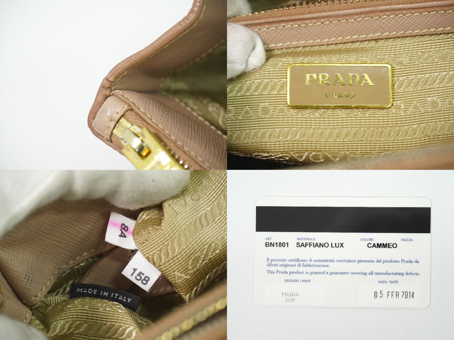 本物 プラダ PRADA ガレリア 2WAY ショルダーバッグ ハンドバッグ ポシェット レザー ピンク BN1801 Galleria バッグ 中古・ 本物 プラダ PRADA ガレリア 2WAY ショルダーバッグ ハンドバッグ