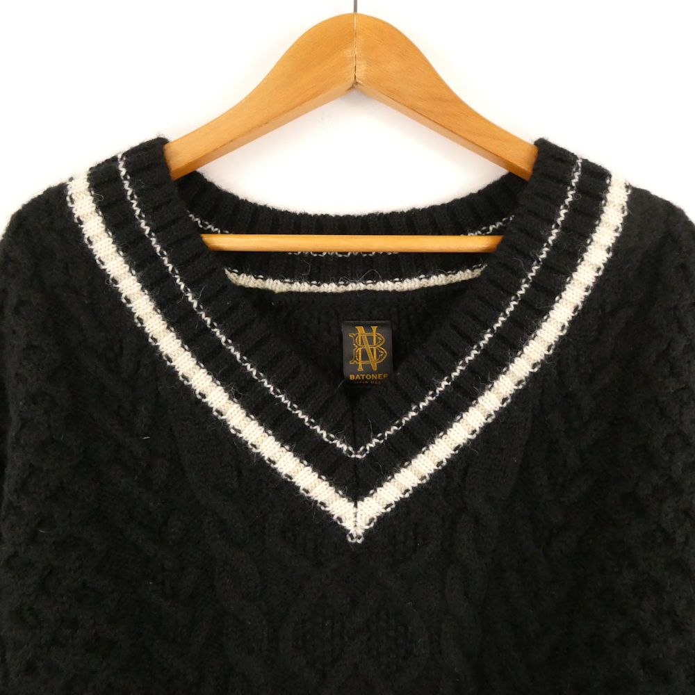 美品 BATONER バトナー チルデンニットセーター 2 M相当 アルパカ