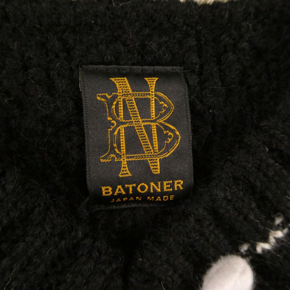 美品 BATONER バトナー チルデンニットセーター 2 M相当 アルパカウール 長袖 Vネック ケーブル編み トップス メンズ AU4034A64 美品 BATONER バトナー チルデンニットセーター 2 M相当 アルパカ
