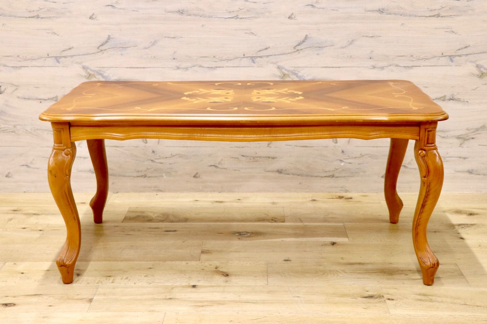 GMIK895○イタリア製 象嵌細工 センターテーブル リビングテーブル