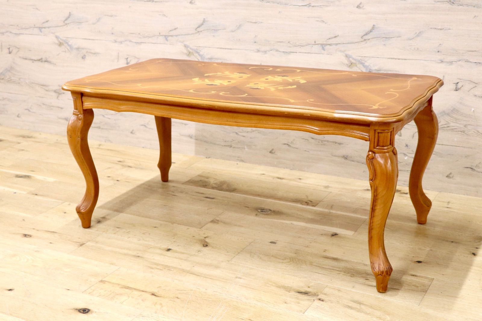 GMIK895○イタリア製 象嵌細工 センターテーブル リビングテーブル