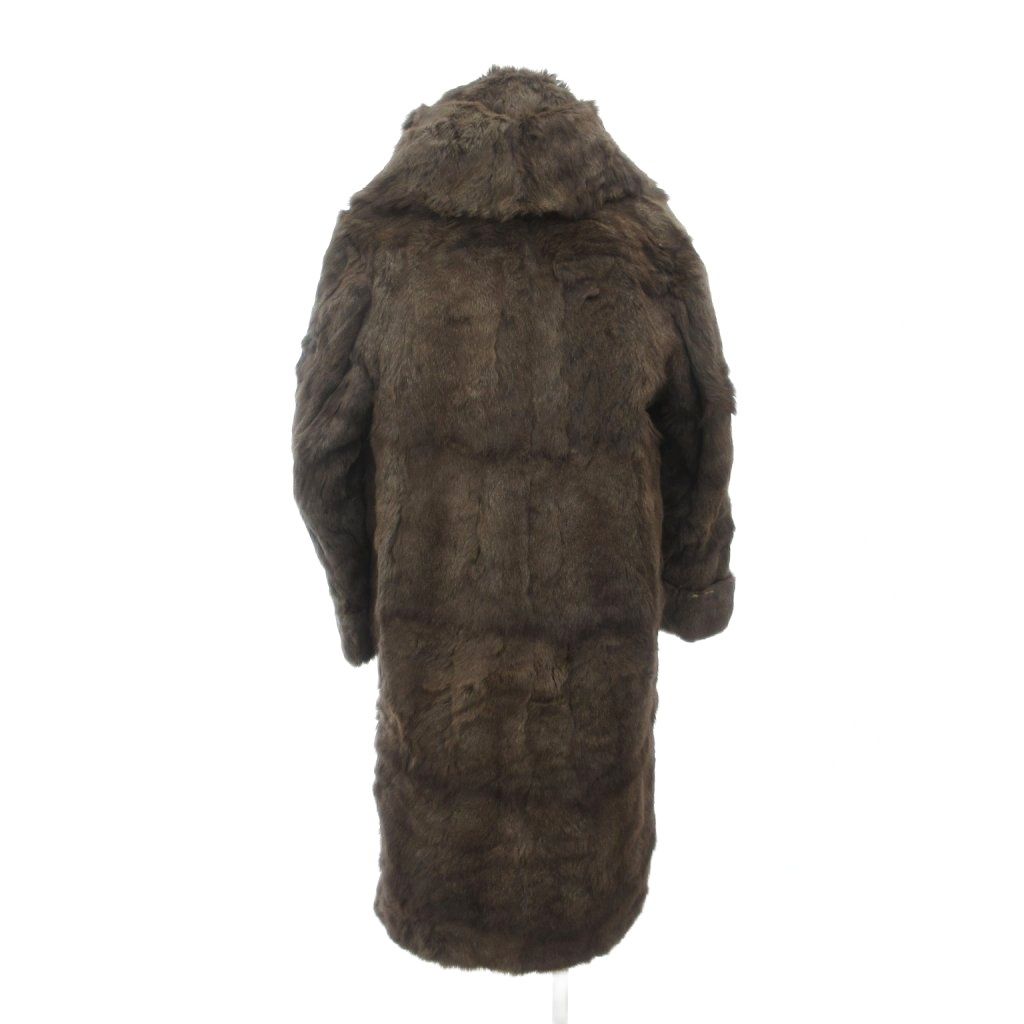 ノーブランド ファーコート 毛皮 ラビットファー ロング丈 ビッグ