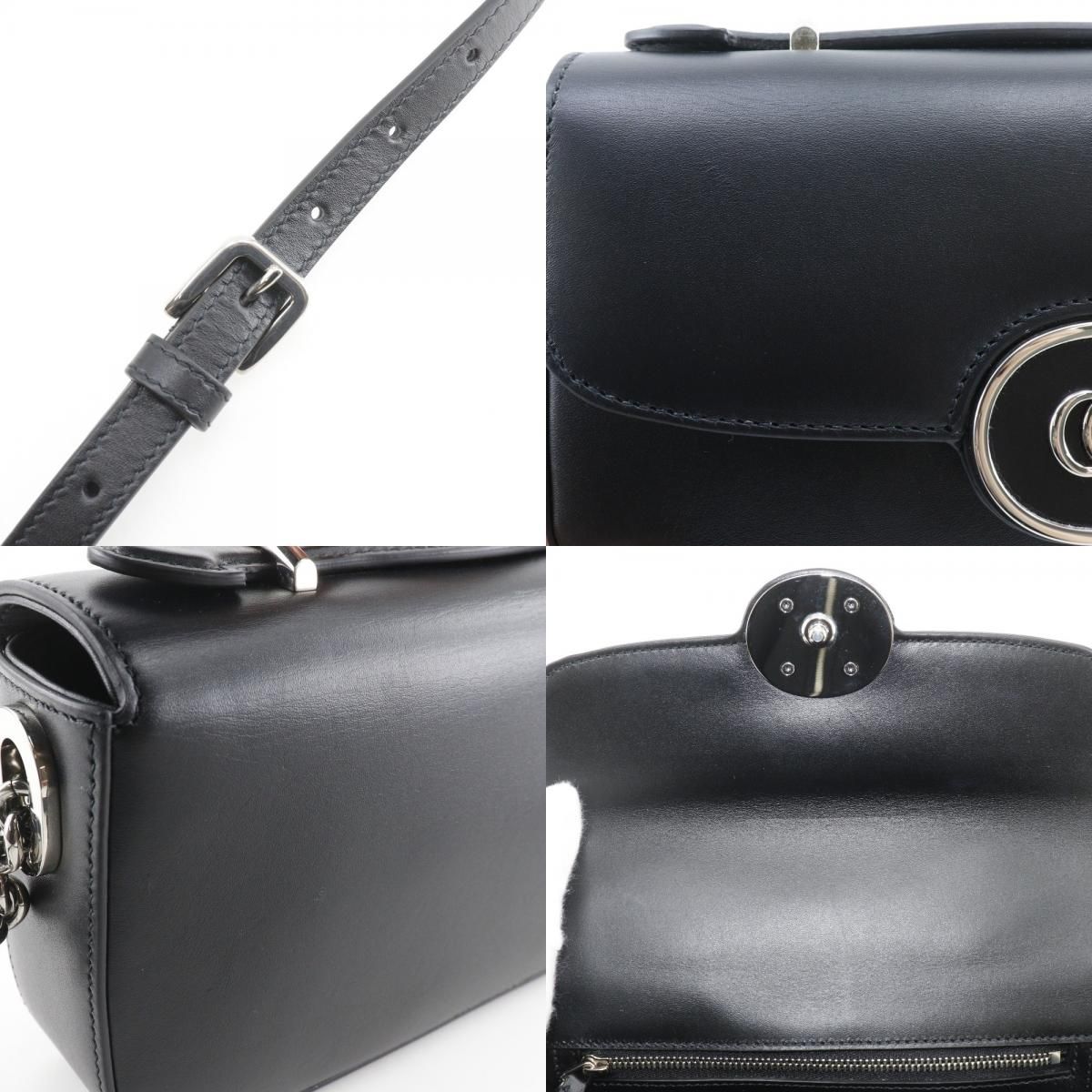 GUCCI】グッチ プチGG ダブルG 2WAY 739722 レザー 黒 レディース