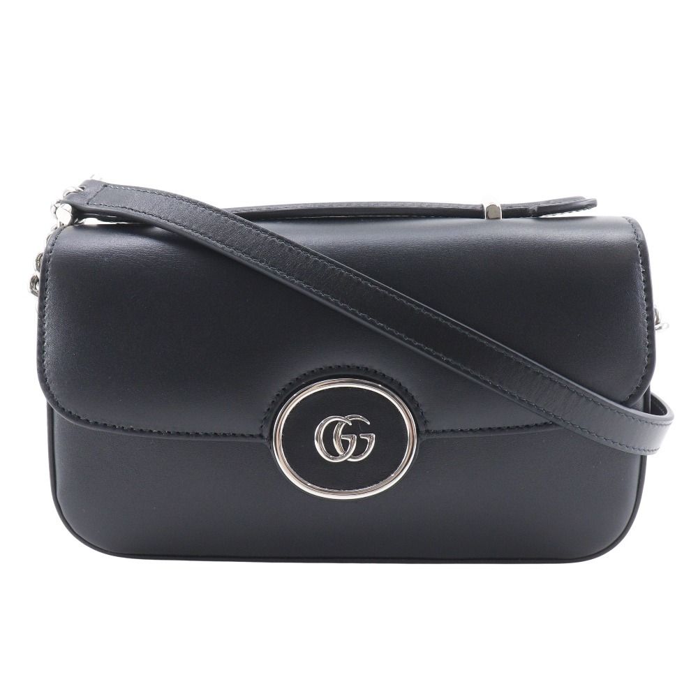 GUCCI】グッチ プチGG ダブルG 2WAY 739722 レザー 黒 レディース