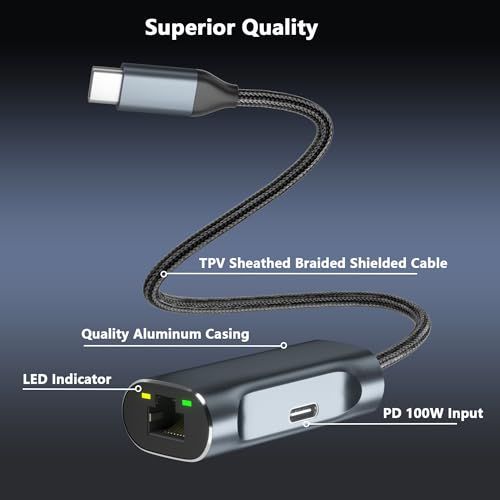 1000Mbpsイーサネットアダプター GoogleTV搭載Chromecast用 USB C to