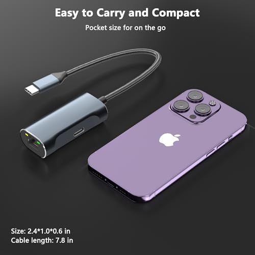 1000Mbpsイーサネットアダプター GoogleTV搭載Chromecast用 USB C to