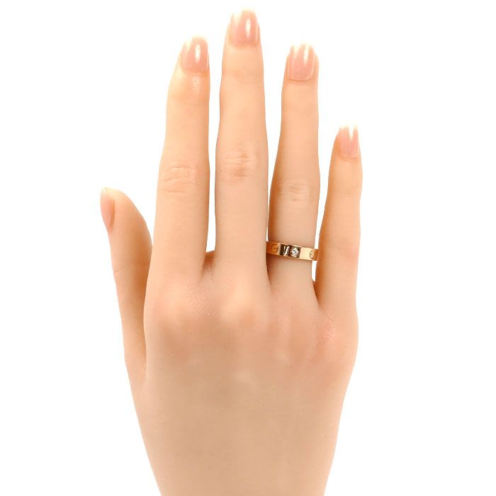 CARTIER カルティエ K18PG ピンクゴールド ミニラブ 1P ダイヤ リング