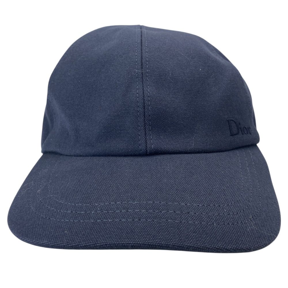 未使用 クリスチャンディオール キャップ 帽子 ロゴ コットン ネイビー