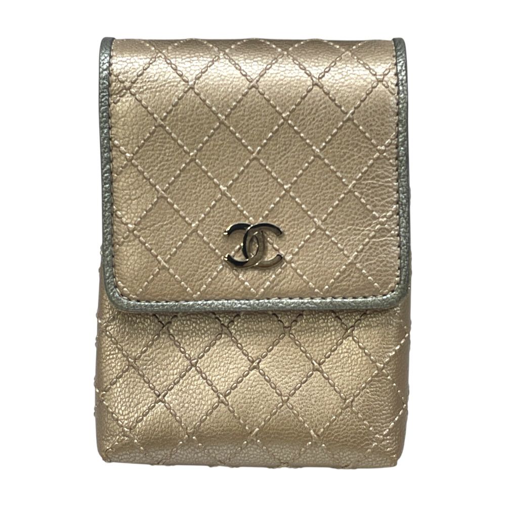M　CHANEL ココマーク　キャビアスキン　シガレットケース シャネル ビコローレ ココマーク シガレットケース タバコケース