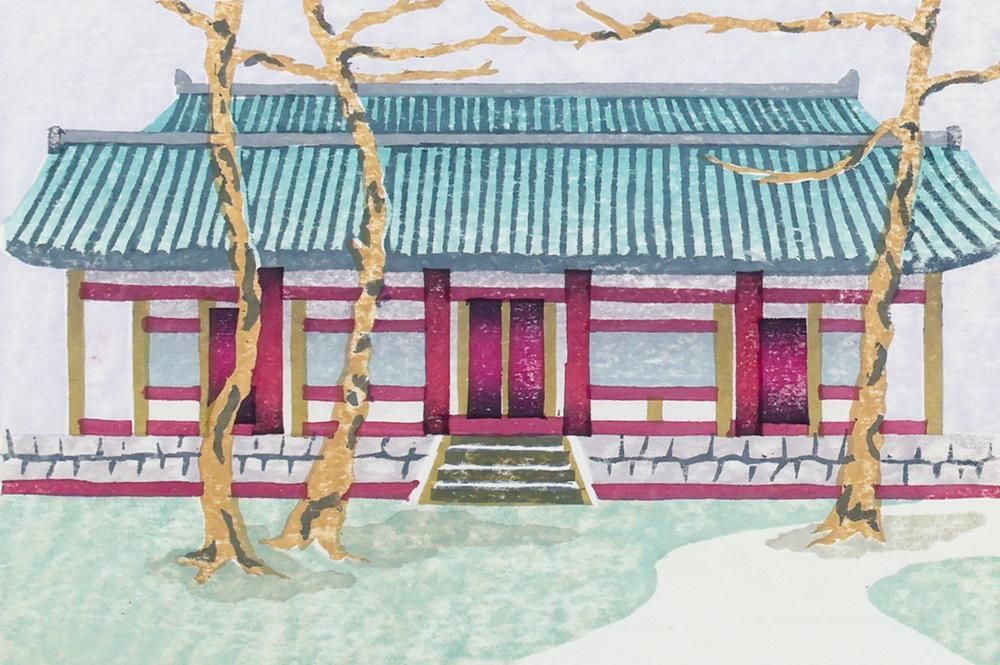 真作】【WISH】渡辺裕司「夜秘かに開華する海辺」木版画 大作 1969 真作】【WISH】渡辺裕司「夜秘かに開華する海辺」木版画 大作 1969