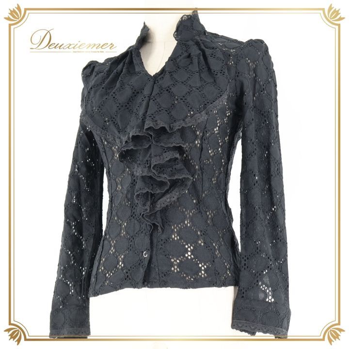 フラメンコ 衣装 トップス ブラウス ブラック系 ドセデルフラメンコ