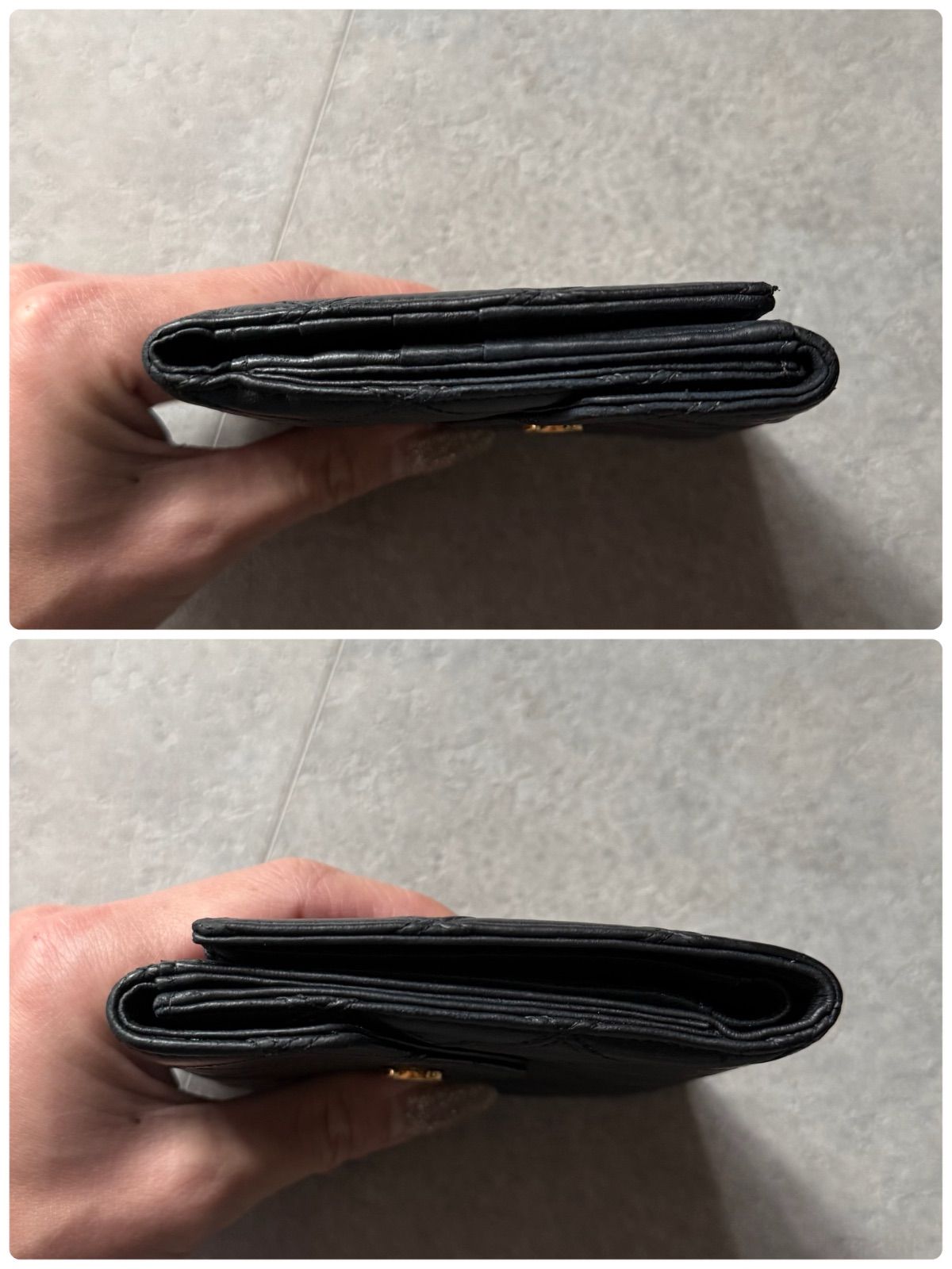 美品 CHANEL シャネル ビコローレ 二つ折り財布 レザー Wホック