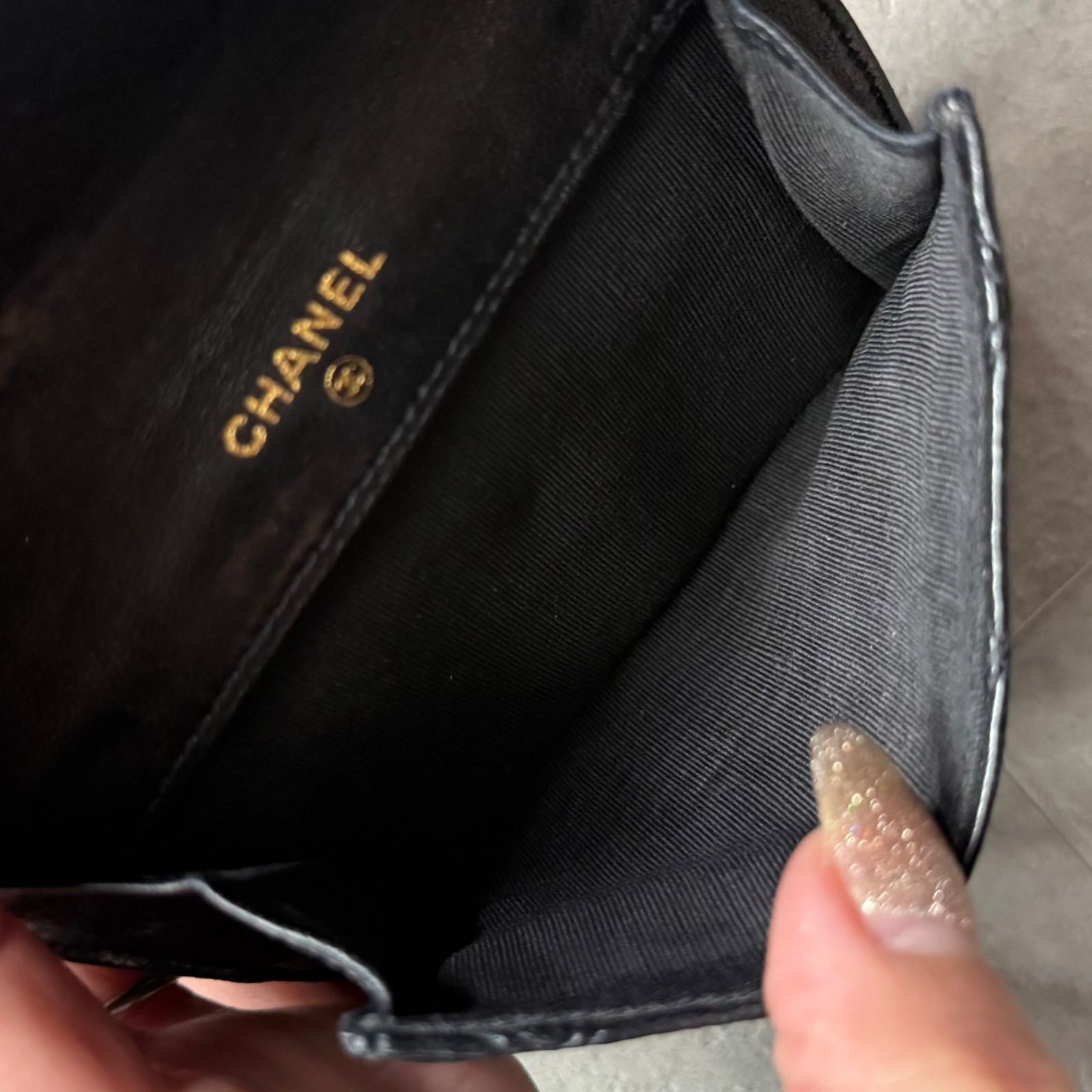 美品 CHANEL シャネル ビコローレ 二つ折り財布 レザー Wホック