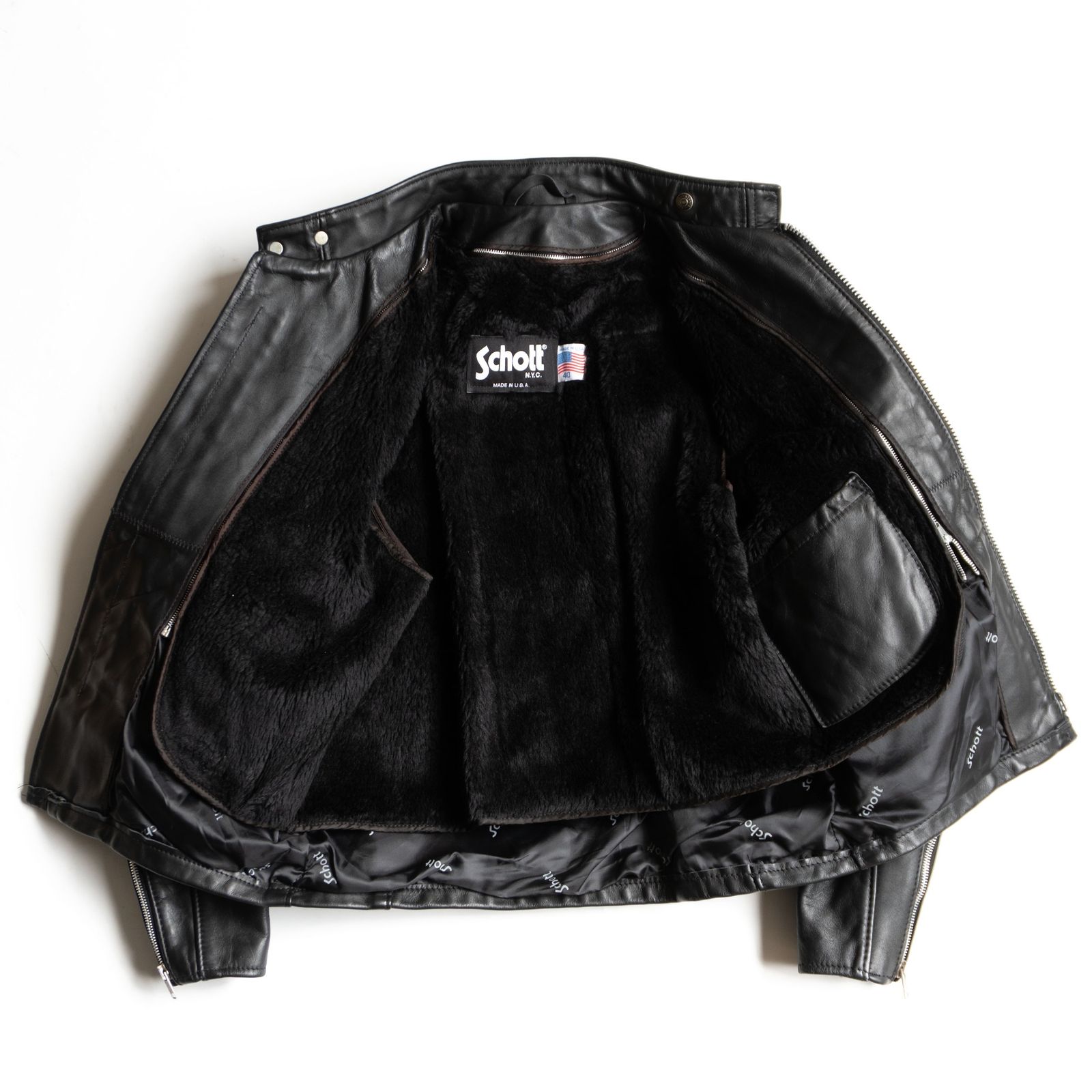 美品】SCHOTT【641SP/シングルライダースジャケット】40 ボアライナー