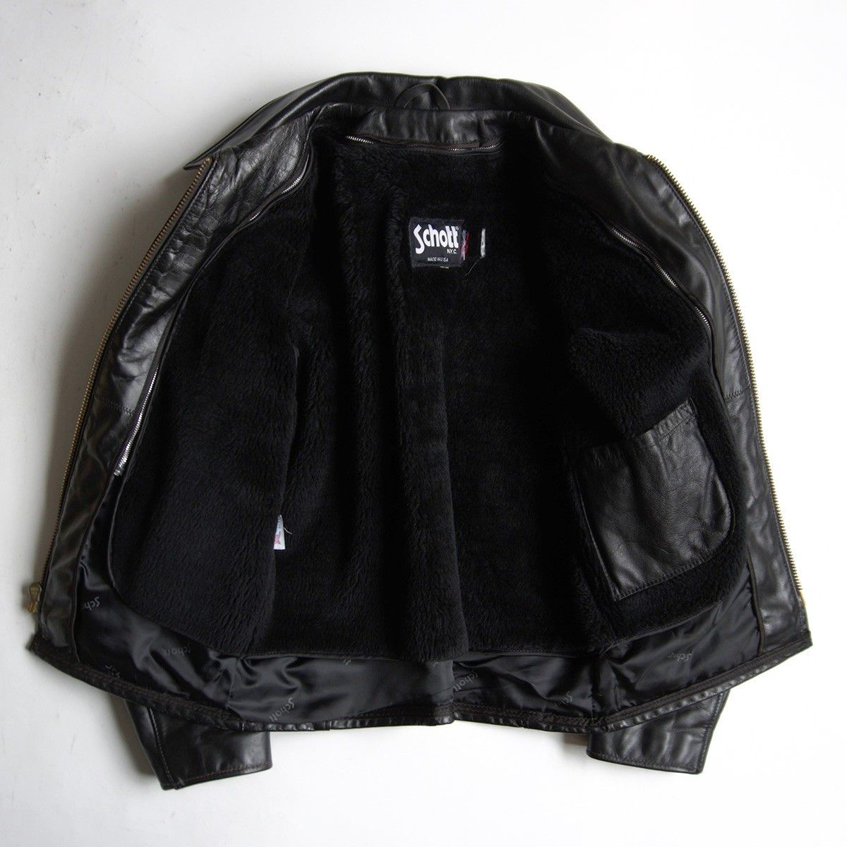 美品】SCHOTT【AT101/シングルライダースジャケット】40 襟 レザー