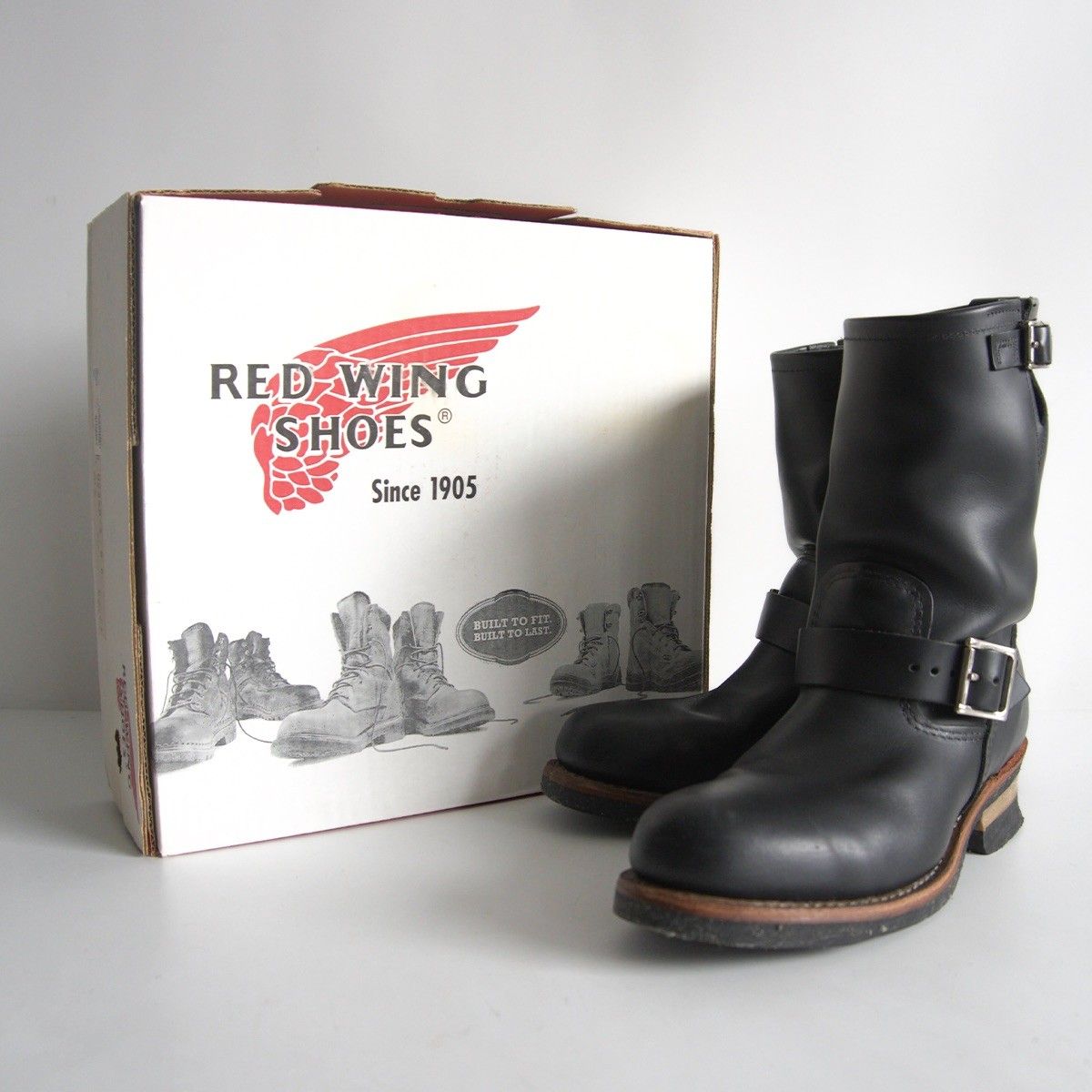 09年製】REDWING【2268/エンジニアブーツ】US8D ブラック レッド