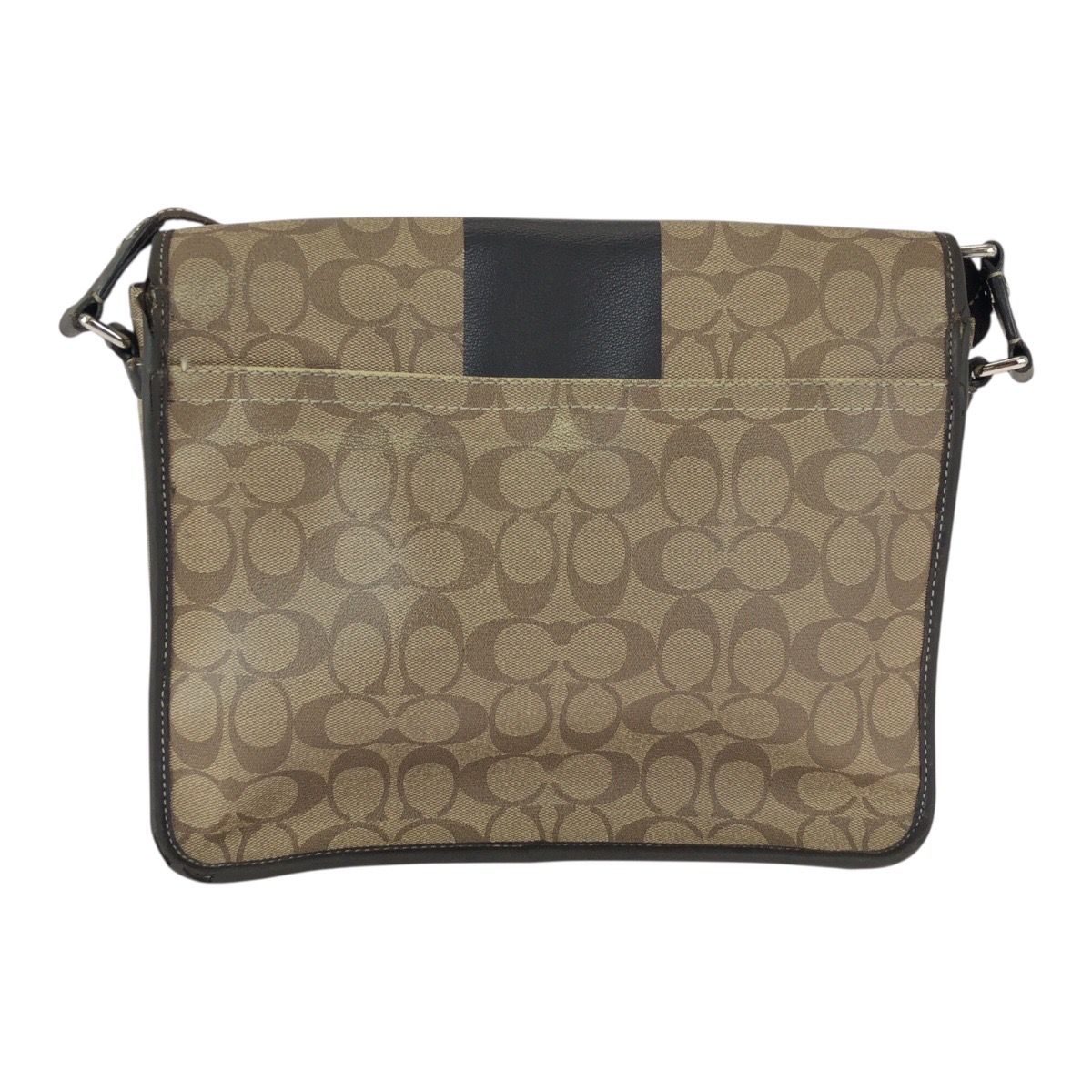 COACH コーチ シグネチャー ブラウン ベージュ PVC/レザー F70590