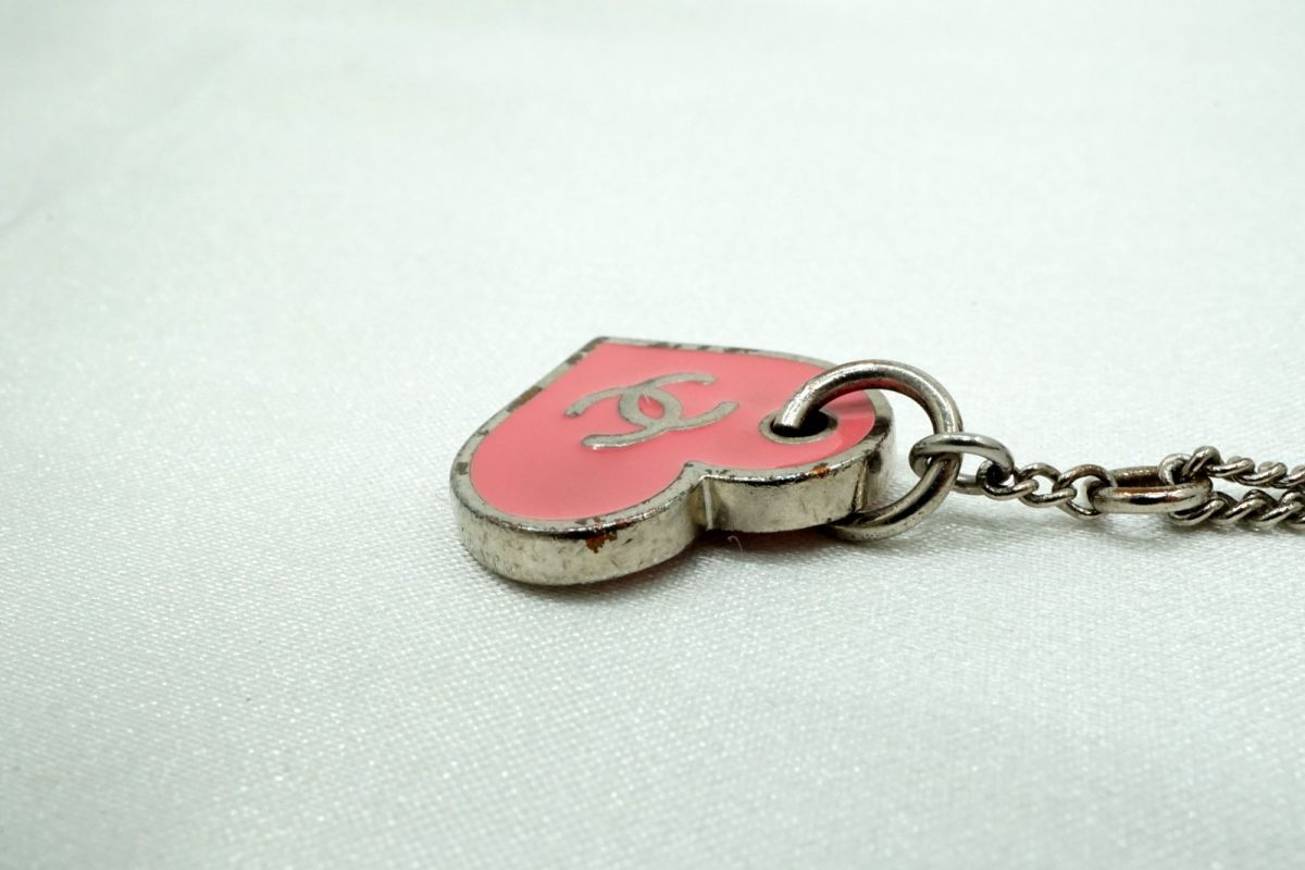 シャネル 07P チェーン ブレスレット ピンク ハート ココマーク