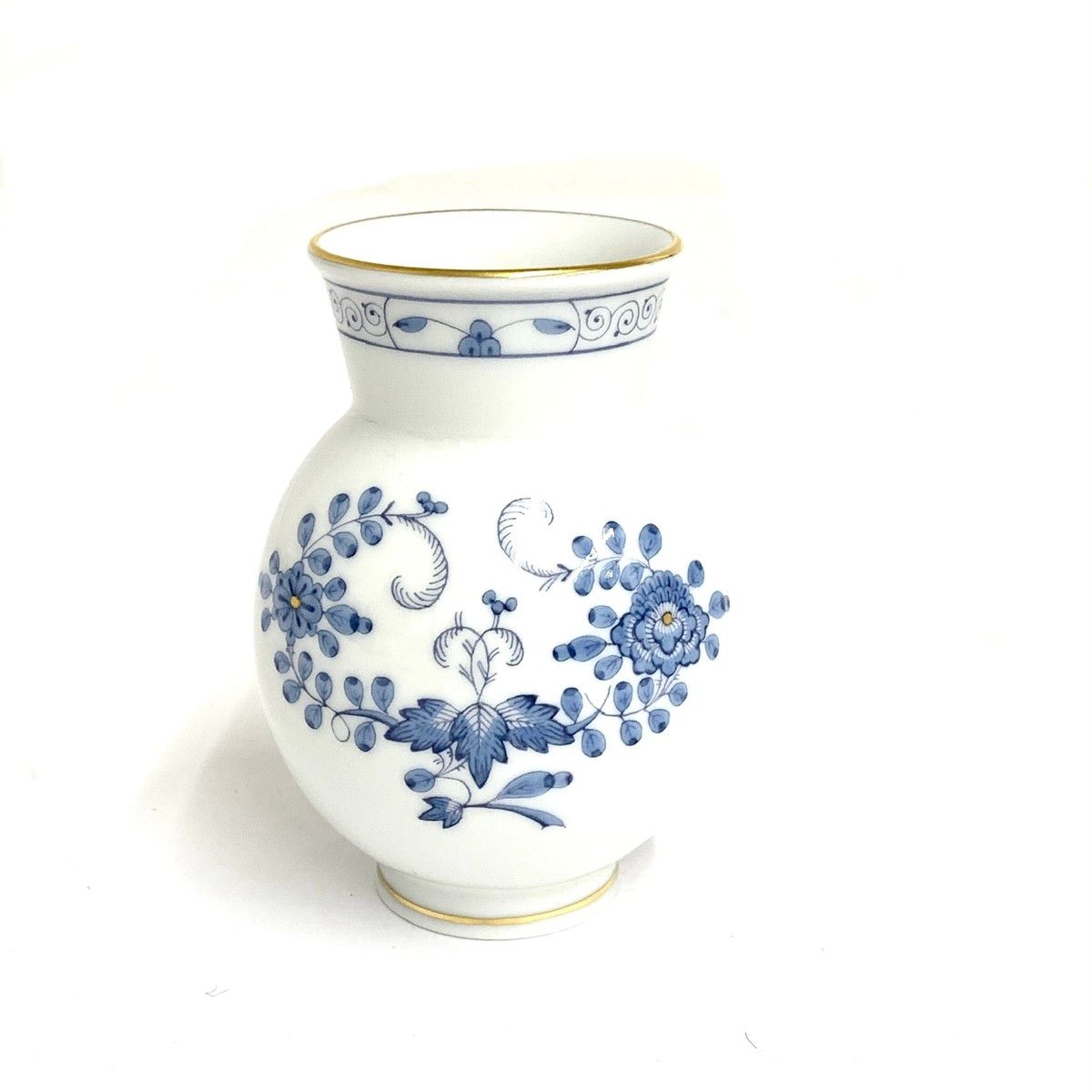 Meissen マイセン フラワーベース/インドの華 高さ8.5 ホワイト/ブルー