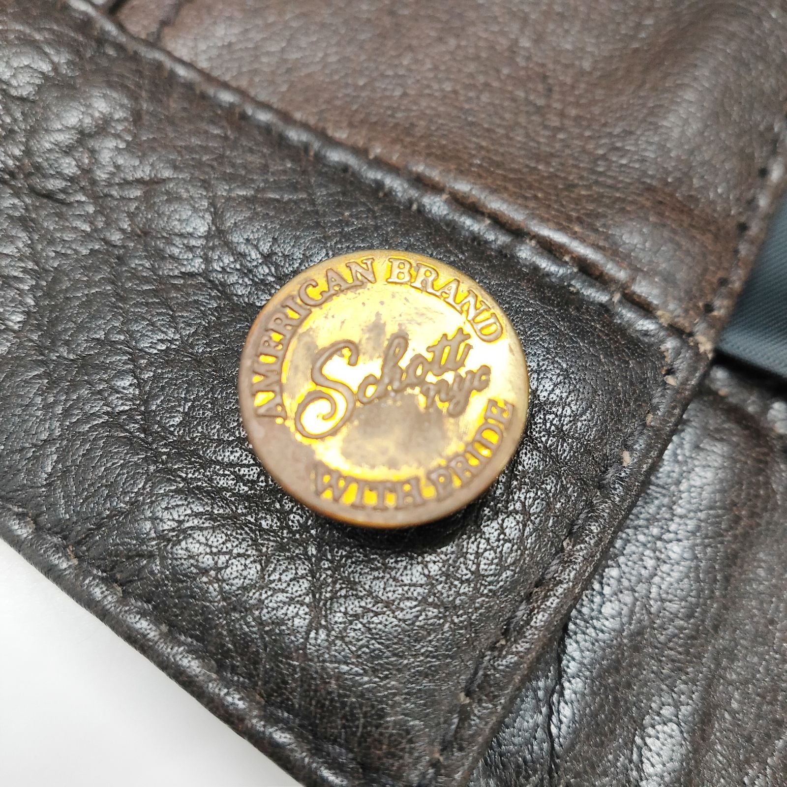 新品 未使用 ショット バッファロー レザー ベスト ブラウン S【Schott