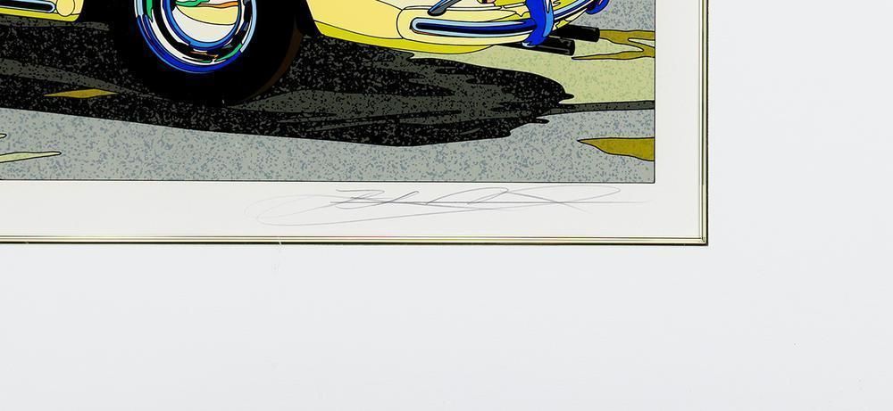 真作】【WISH】鈴木英人「コートダジュールの小高い丘」シルク