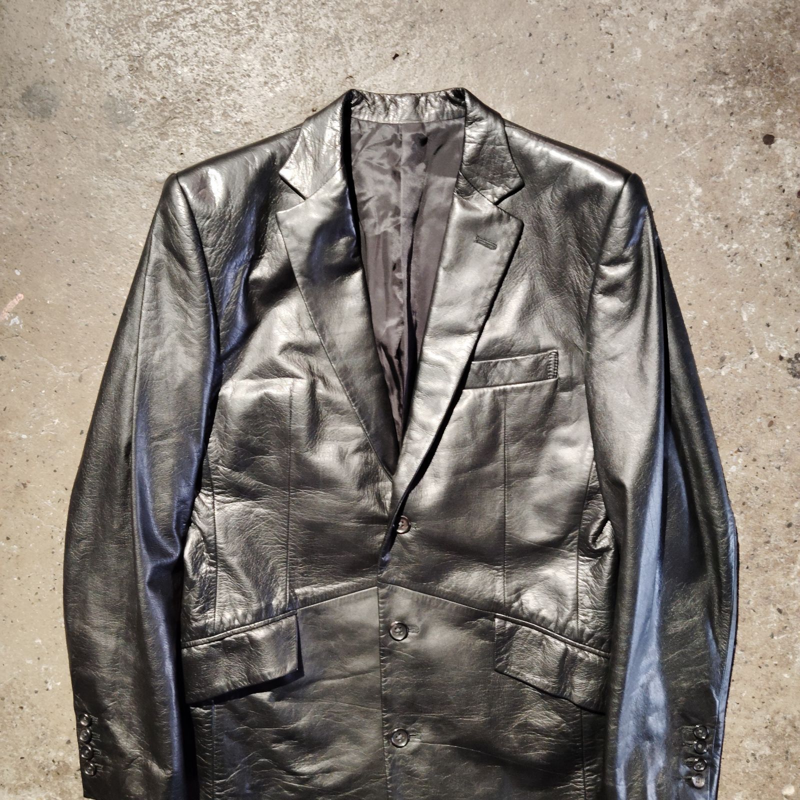 5351 POUR LES HOMMES レザーチェスターコート 5351プールオム 牛革