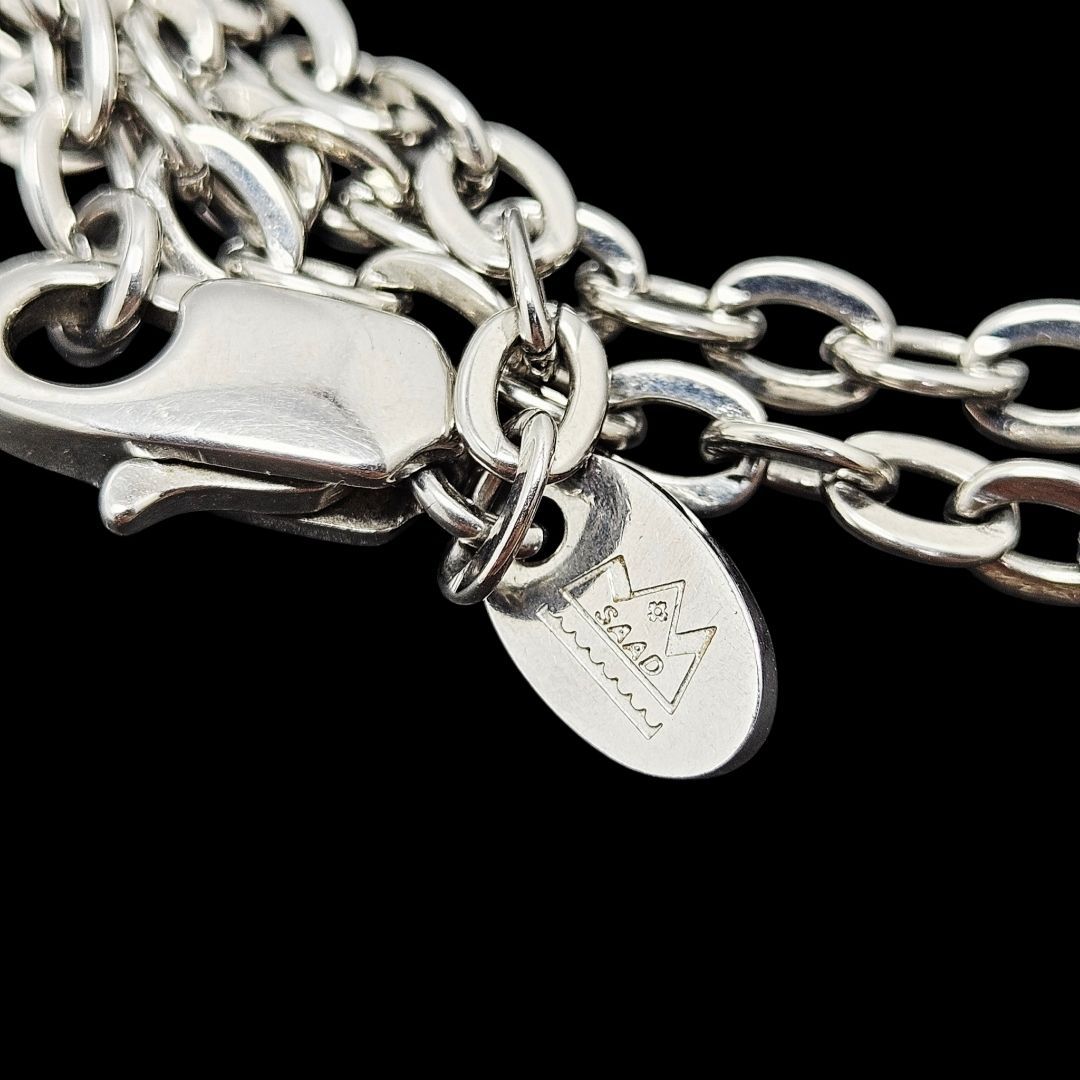 美品] SAAD ネックレス ターコイズ 天然石 925 ステンレスチェーン